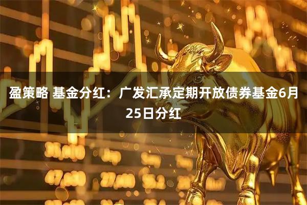盈策略 基金分红：广发汇承定期开放债券基金6月25日分红