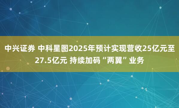 中兴证券 中科星图2025年预计实现营收25亿元至27.5亿元 持续加码“两翼”业务