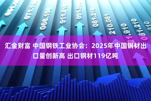汇金财富 中国钢铁工业协会：2025年中国钢材出口量创新高 出口钢材119亿吨