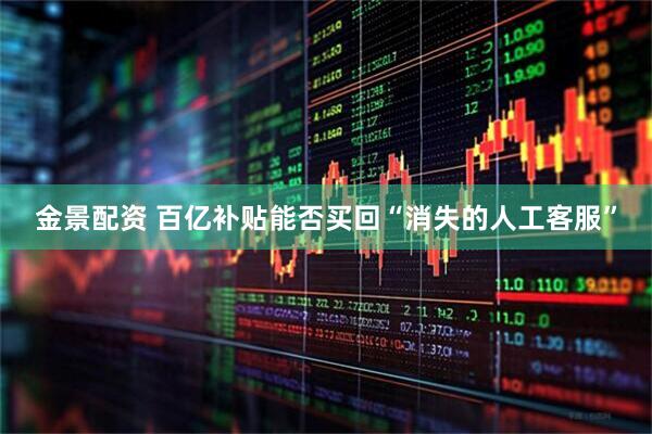 金景配资 百亿补贴能否买回“消失的人工客服”