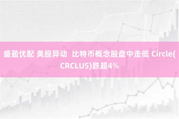 盛盈优配 美股异动  比特币概念股盘中走低 Circle(CRCLUS)跌超4%